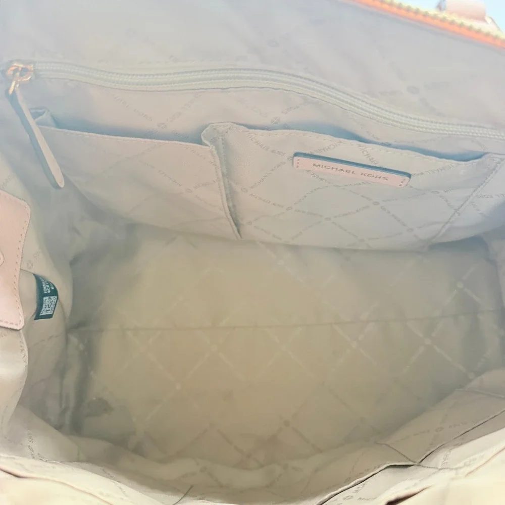 Michael Kors Ciara Satchel Womens Large Blush Pink Saffiano Leather Crossbody
